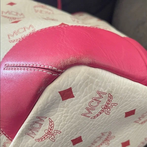 MCM Pink and Cream Tote Bag - Picture 7 of 14